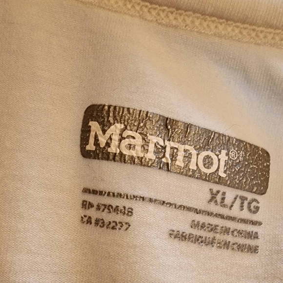 MARMOT Cream Scoop Neck Athletic Performance Pullover Embroidery Print Top  XL - Picture 8 of 12